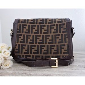 🖤 Fendi Zucca Monogram Canvas Messenger Bag